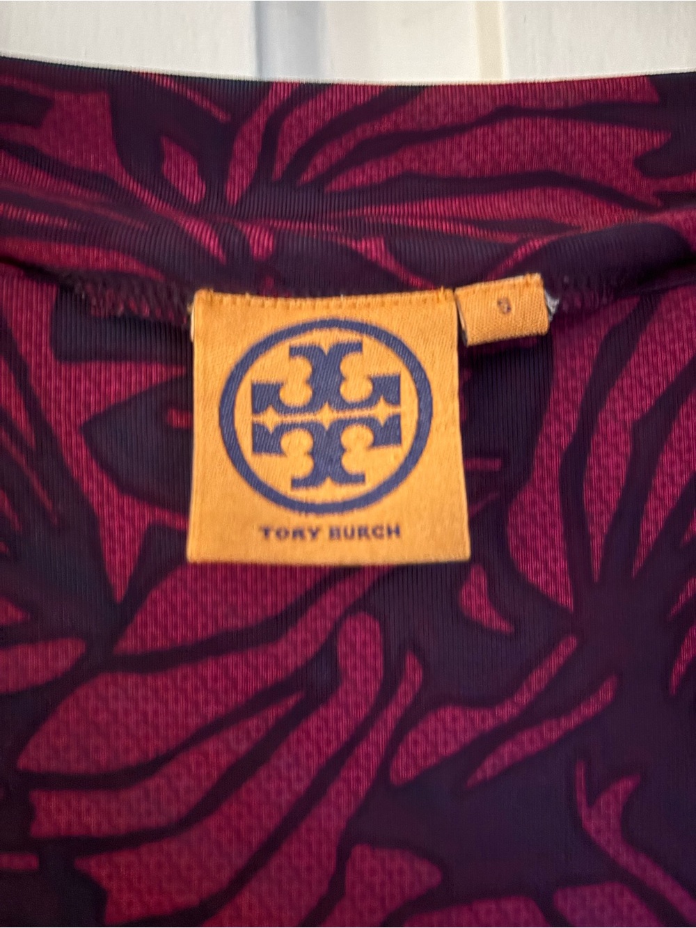 Tory Burch Etta Burgundy and Navy Floral Long-Sleeve Sheath Dress - Picture 5 of 5